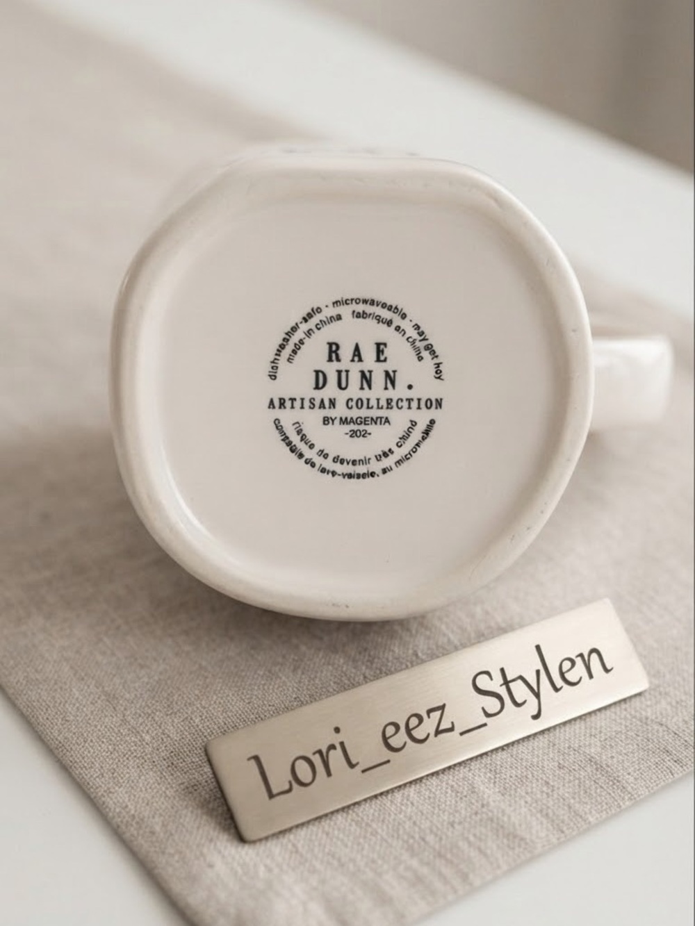 Rae Dunn Cheers Mug - Cream with Black Lettering - Picture 2 of 3